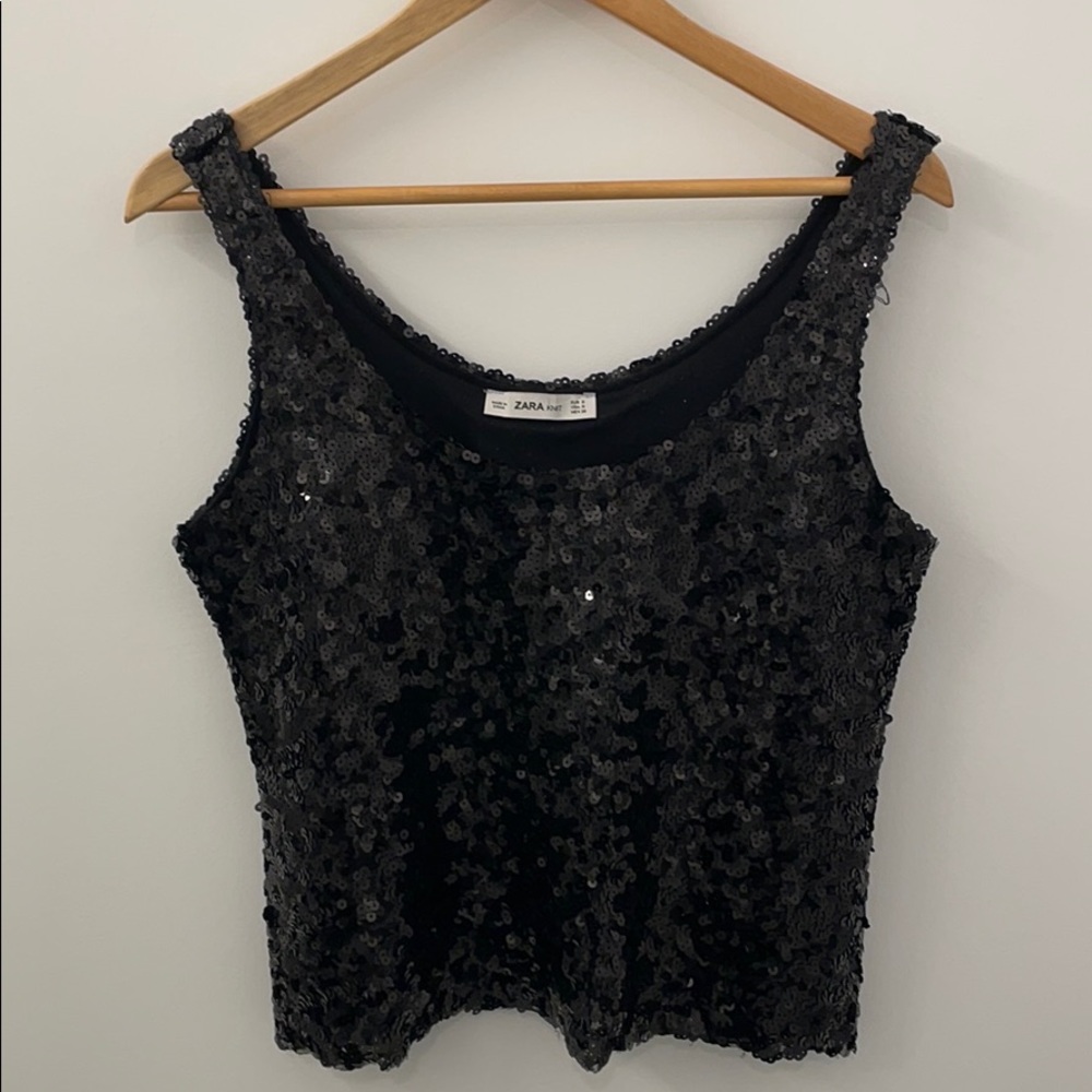 Black Sequin top